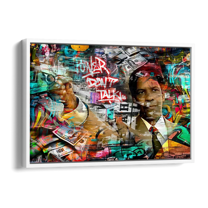 Power Don't Talk Side - White Canvas Wall Art