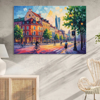 Praga District Vibe Living Room - Canvas Wall Art