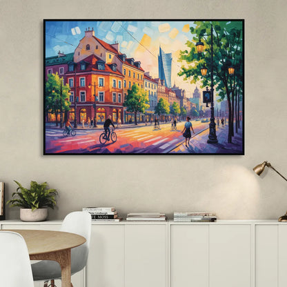 Praga District Vibe Living Room - Black Canvas Wall Art