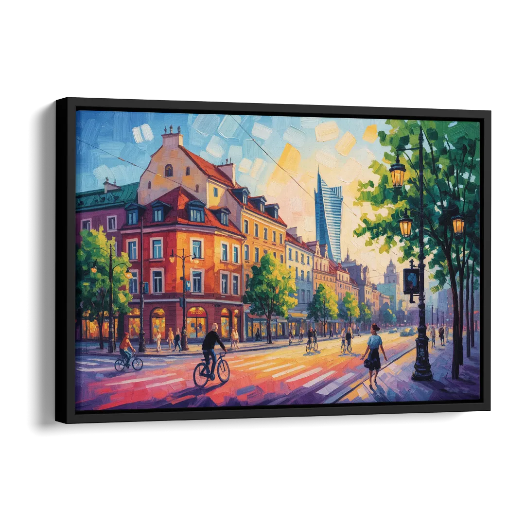 Praga District Vibe Side - Black Canvas Wall Art