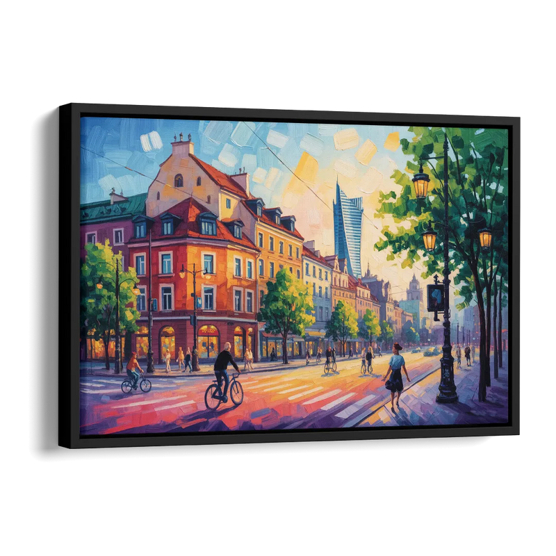 Praga District Vibe Side - Black Canvas Wall Art