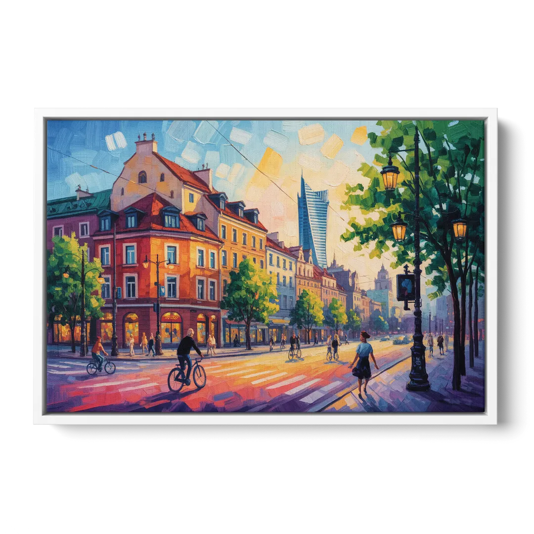 Praga District Vibe Front - White Canvas Wall Art