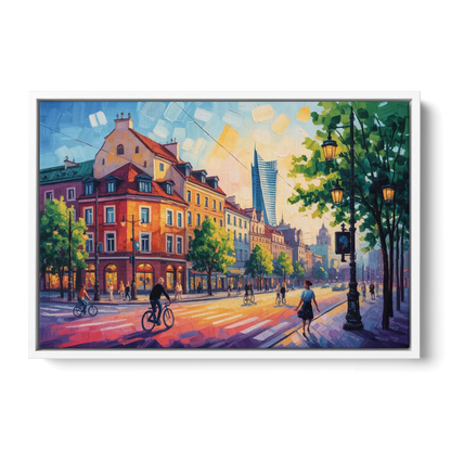 Praga District Vibe Front - White Canvas Wall Art