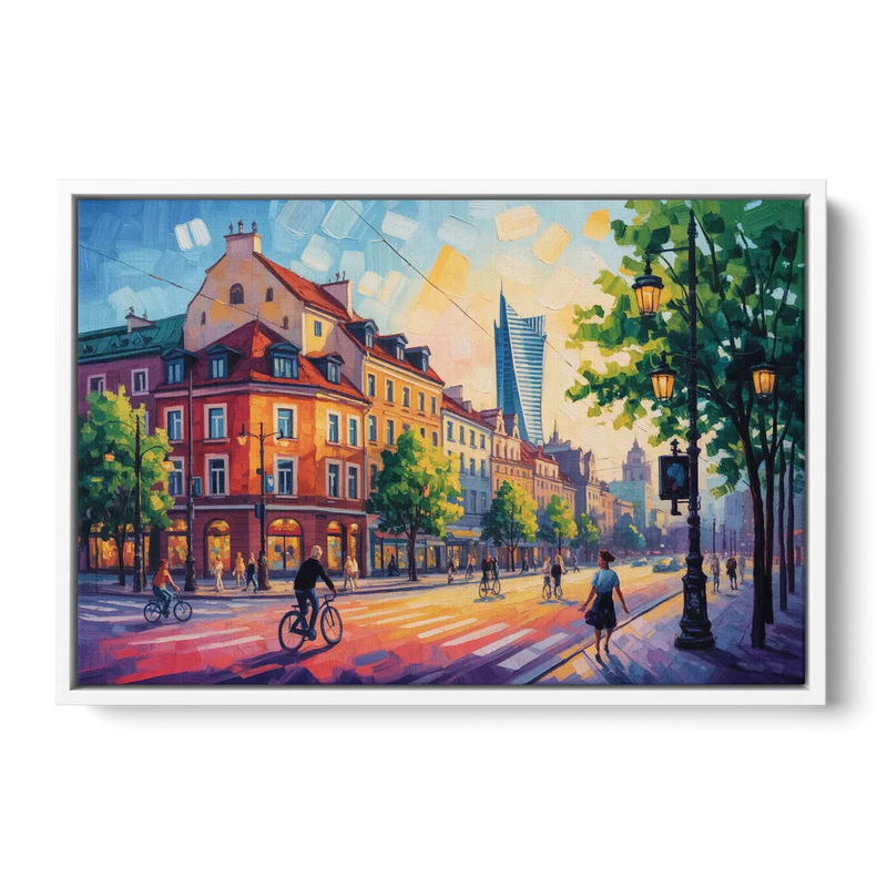 Praga District Vibe Front - White Canvas Wall Art