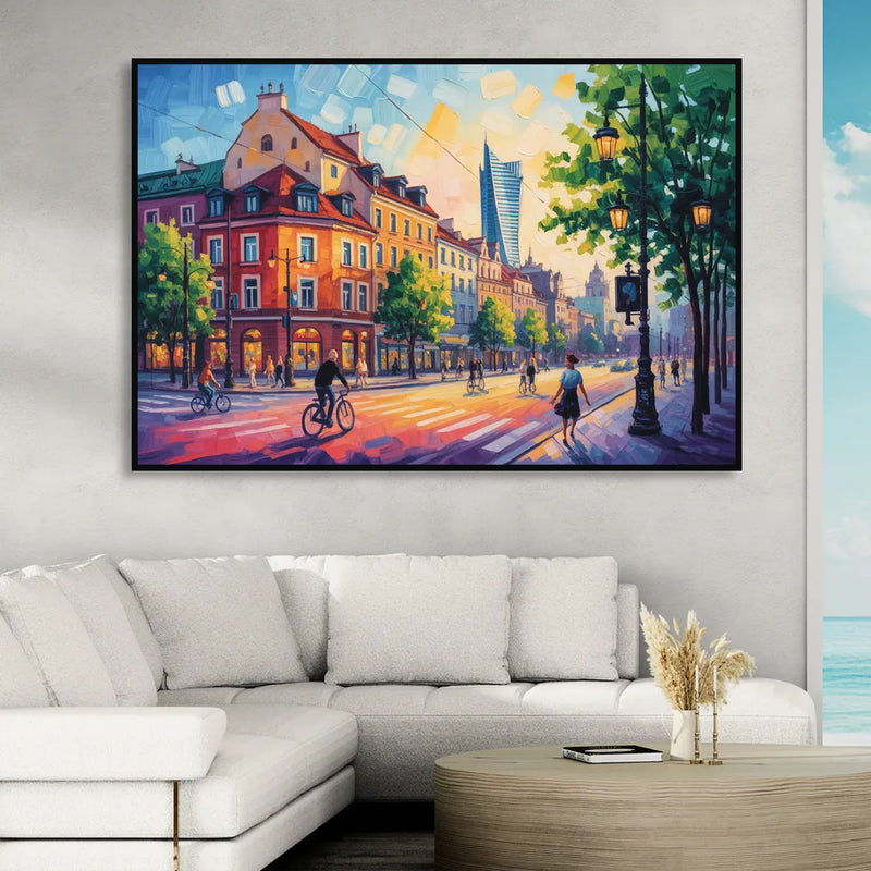 Praga District Vibe Sitting Room - Black Canvas Wall Art