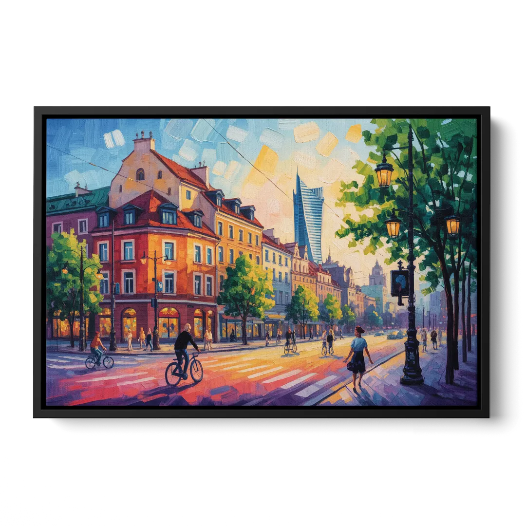 Praga District Vibe Front - Black Canvas Wall Art