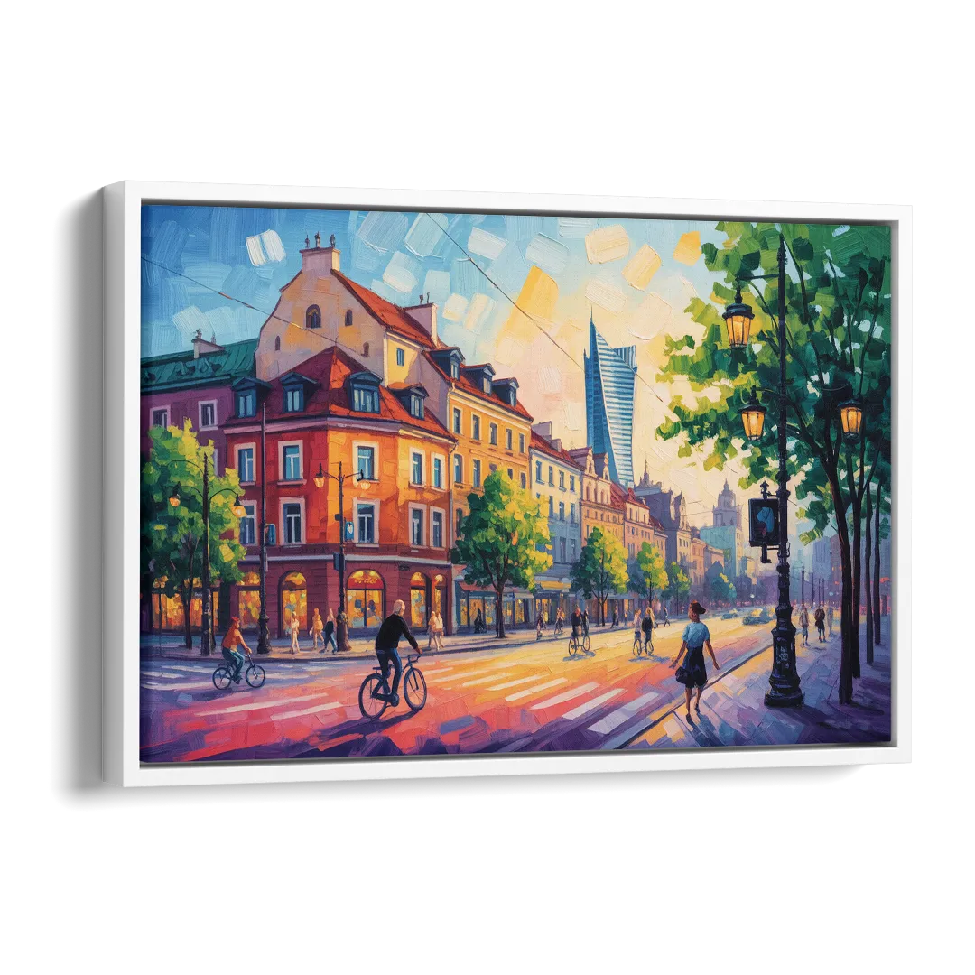 Praga District Vibe Side - White Canvas Wall Art