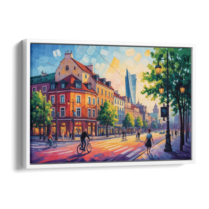 Praga District Vibe Side - White Canvas Wall Art