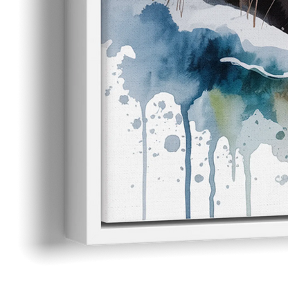 Pristine Winter Bear Landscape - Close-Up White Frame Canvas