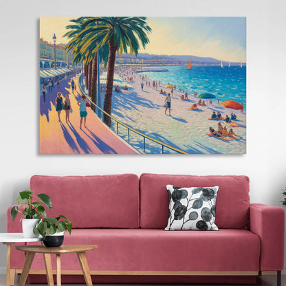 Promenade des Anglais Living Room - Canvas Wall Art