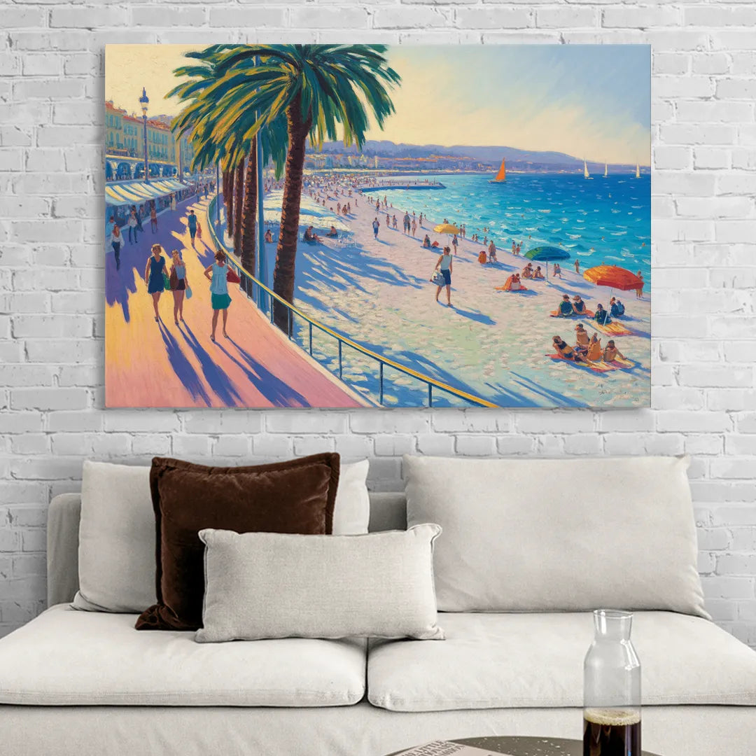 Promenade des Anglais Sitting Room - Canvas Wall Art