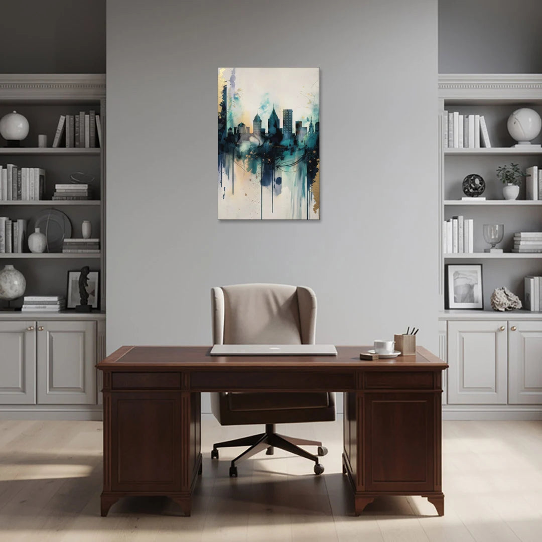 Providence Abstract Skyline - Canvas Wall Art - Office - 24x36