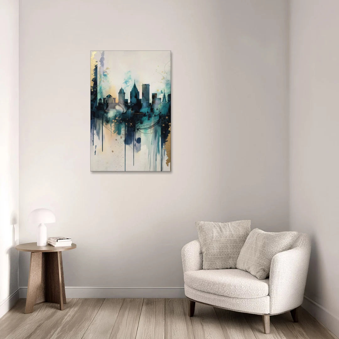 Providence Abstract Skyline - Canvas Wall Art - Sofa - 24x36