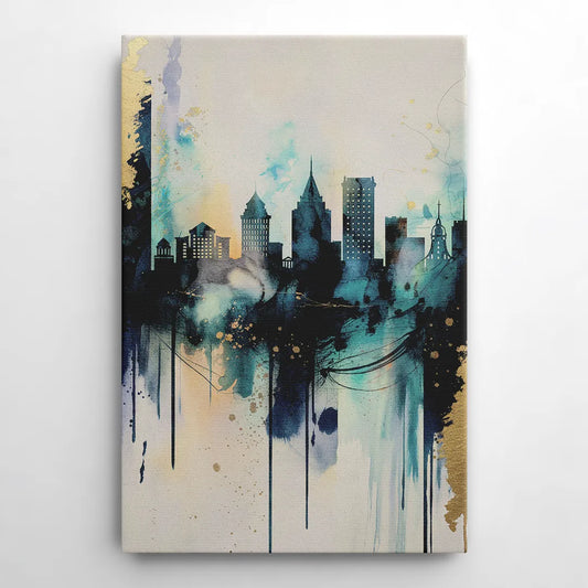 Providence Abstract Skyline - Canvas Wall Art