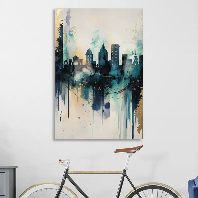 Providence Abstract Skyline Sitting Room - Canvas Wall Art
