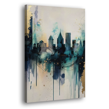 Providence Abstract Skyline Side - Canvas Wall Art