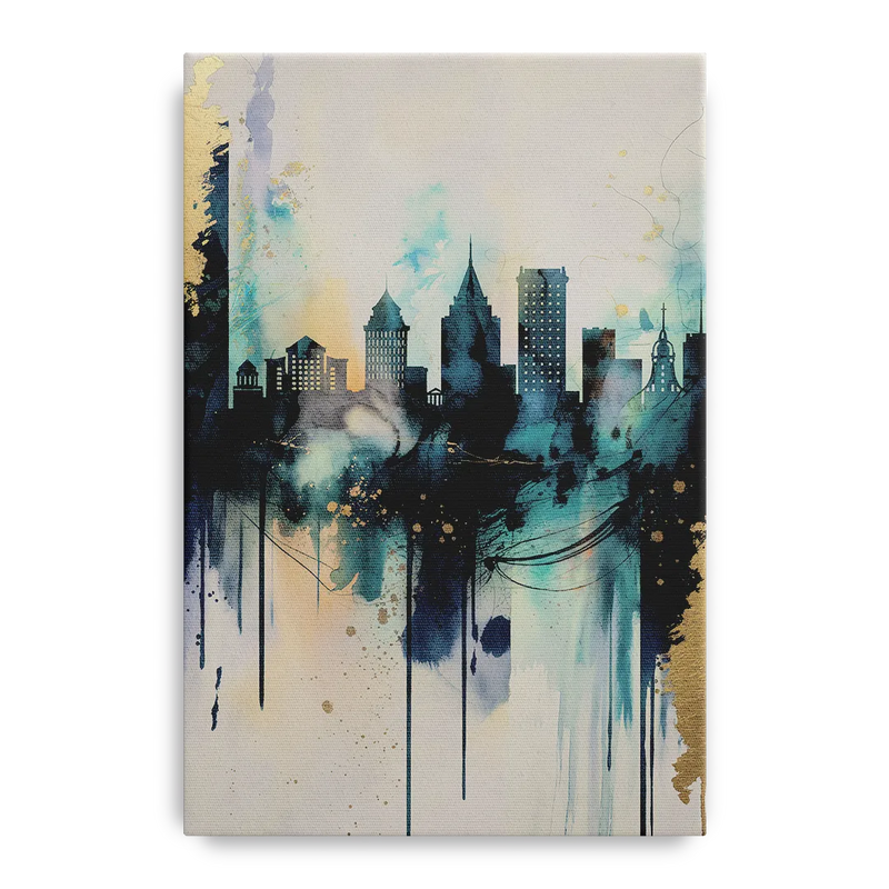 Providence Abstract Skyline Front - Canvas Wall Art