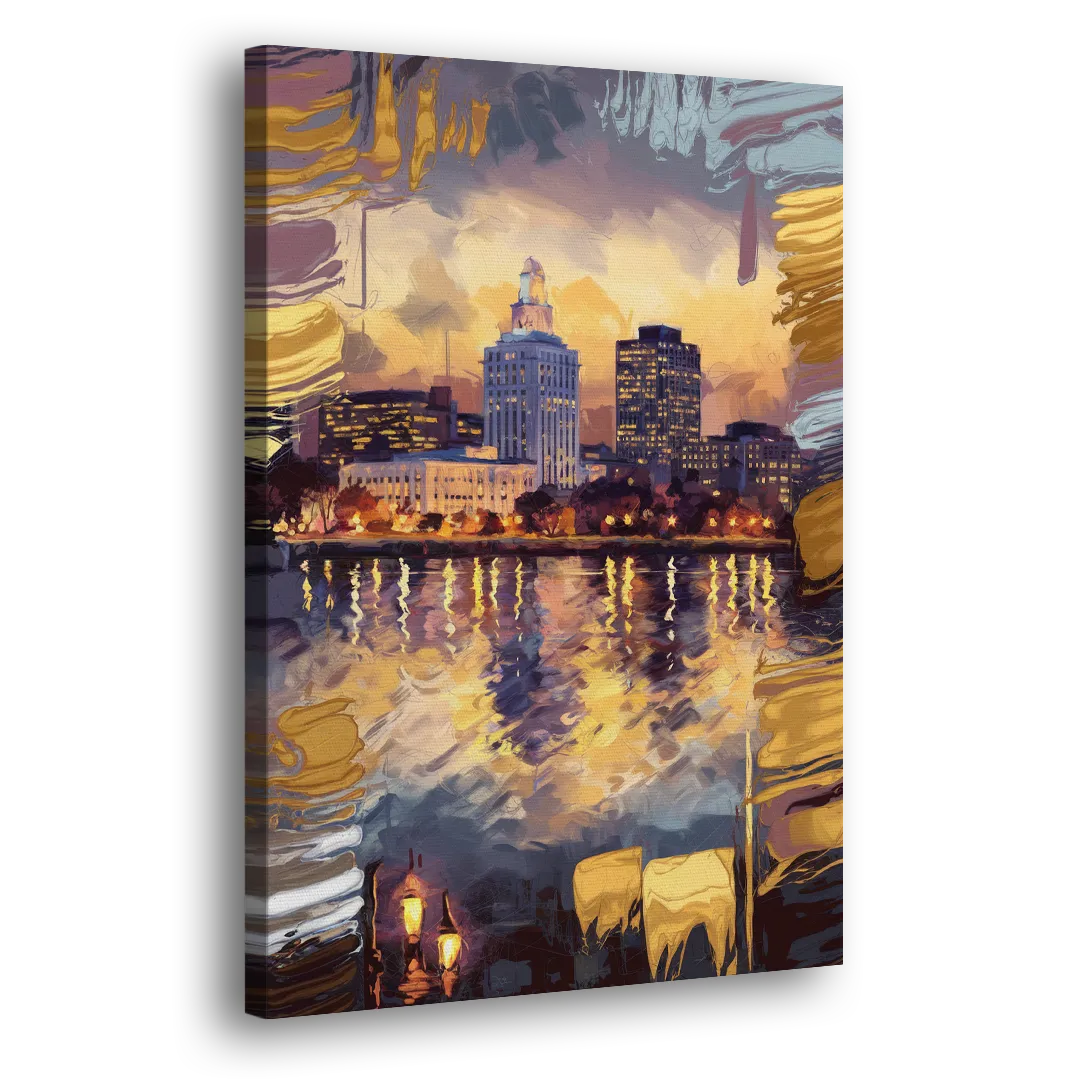 Providence Cityscape Reflection Side - Canvas Wall Art