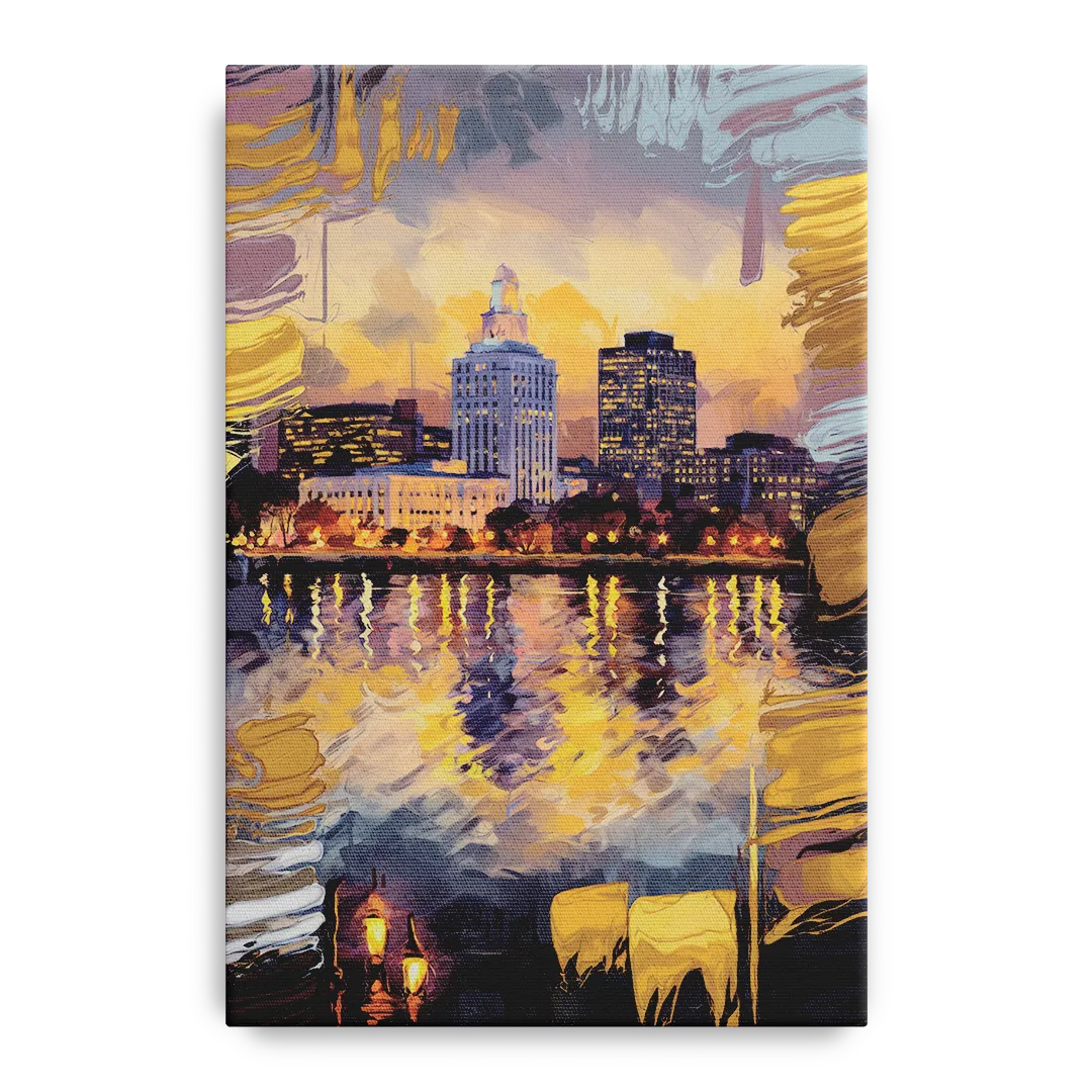 Providence Cityscape Reflection Front - Canvas Wall Art