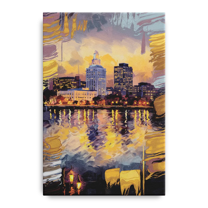 Providence Cityscape Reflection Front - Canvas Wall Art