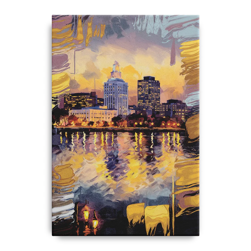 Providence Cityscape Reflection Front - Canvas Wall Art
