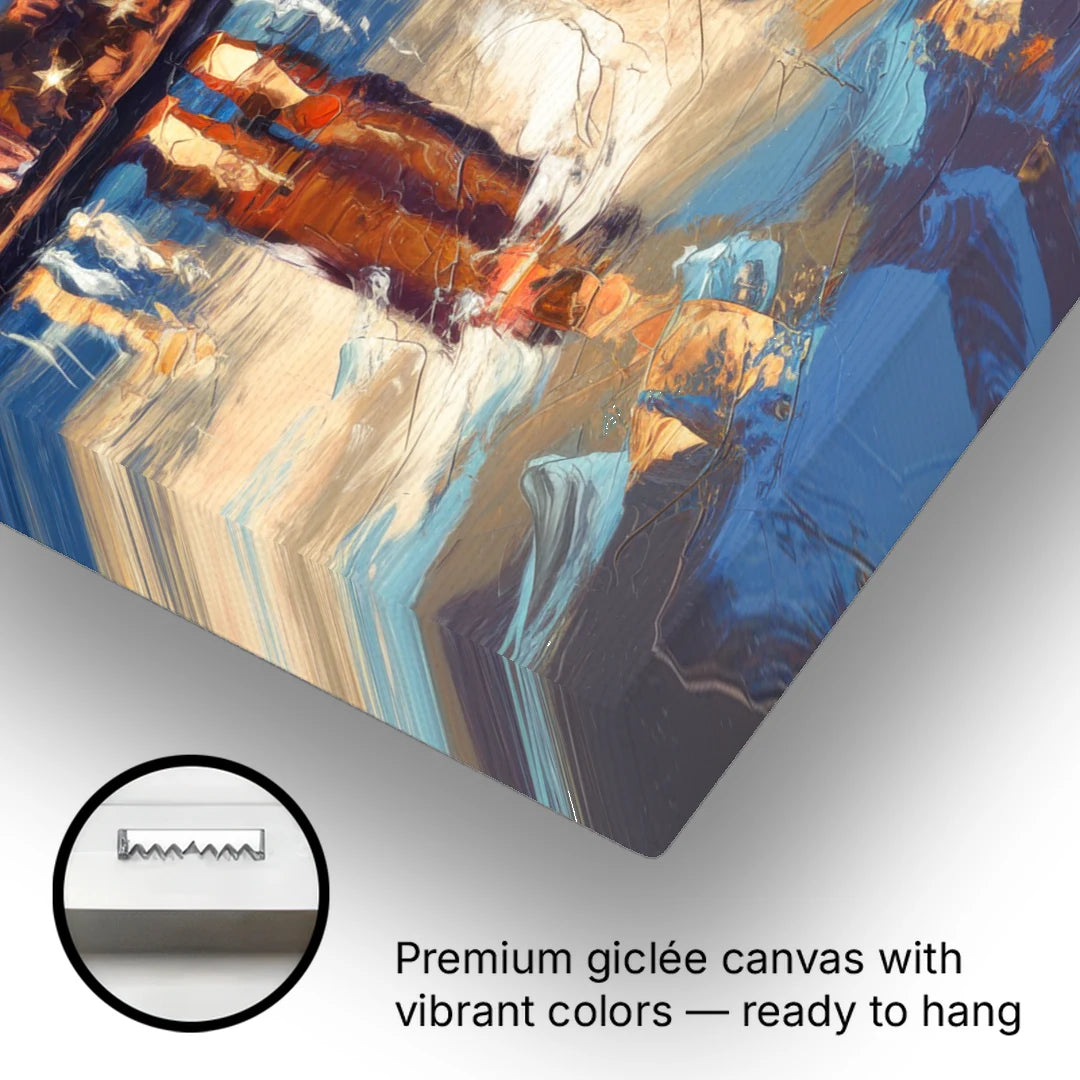 Providence Cityscape Reflection Mirror - Canvas Wall Art - Gallery Wrap Corner