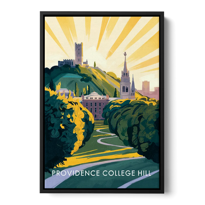 Providence College Hill View Front - Black Canvas Wall Art