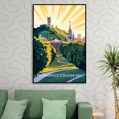 Providence College Hill View Living Room - Black Canvas Wall Art