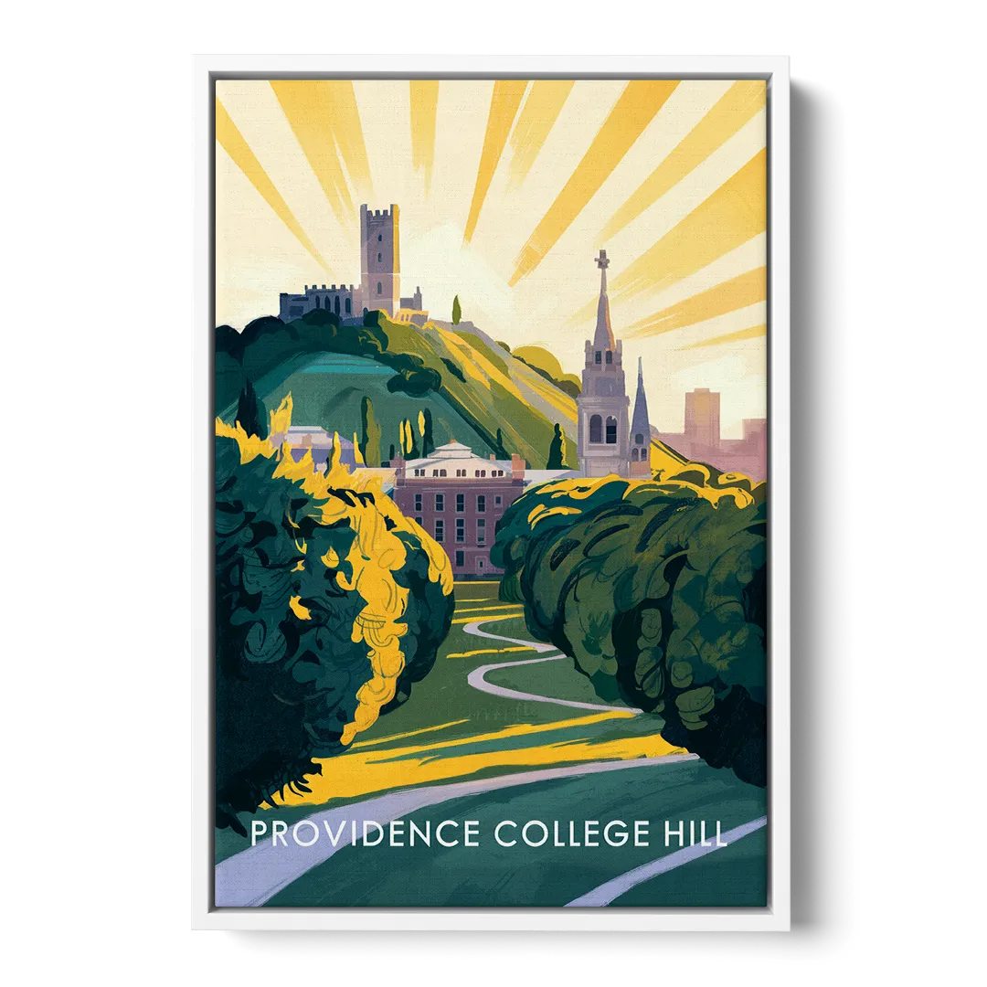Providence College Hill View Front - White Canvas Wall Art