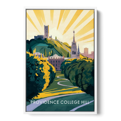 Providence College Hill View Front - White Canvas Wall Art
