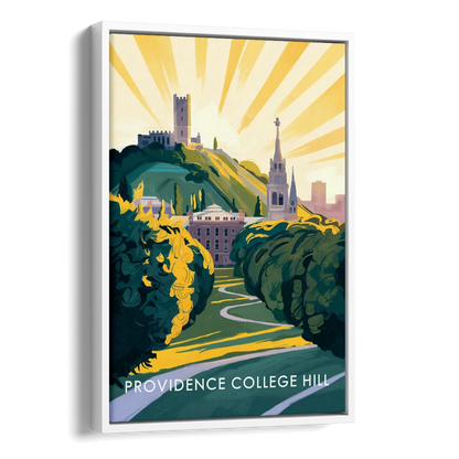 Providence College Hill View Side - White Canvas Wall Art