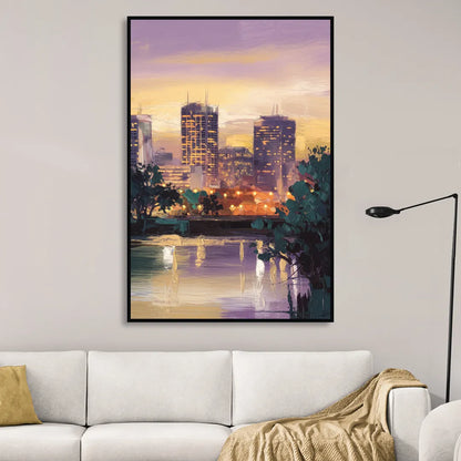 Providence Downtown Horizon Sitting Room - Black Canvas Wall Art
