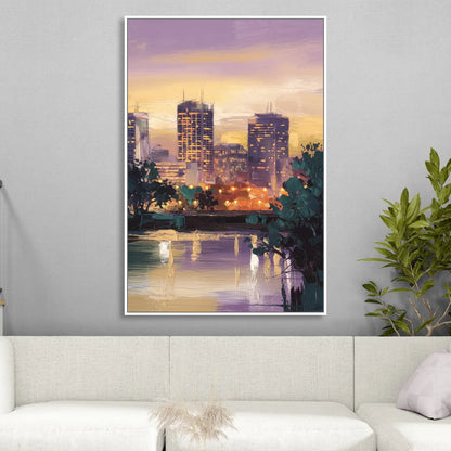 Providence Downtown Horizon Living Room - White Canvas Wall Art