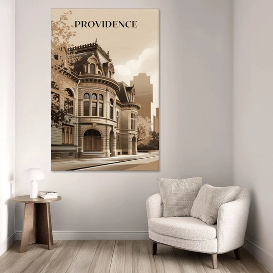 Providence Historic Architecture - Canvas Wall Art - Sofa - 40x60