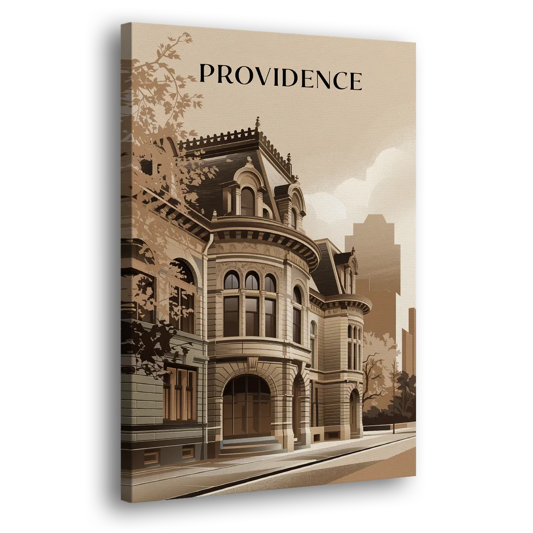 Providence Historic Architecture Side - Canvas Wall Art