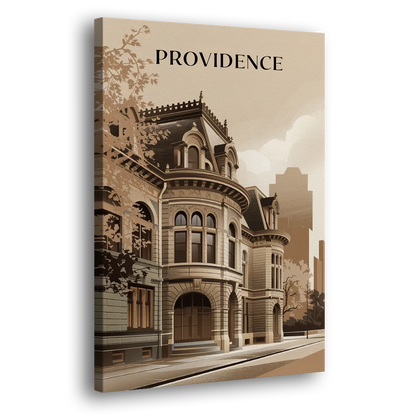 Providence Historic Architecture Side - Canvas Wall Art
