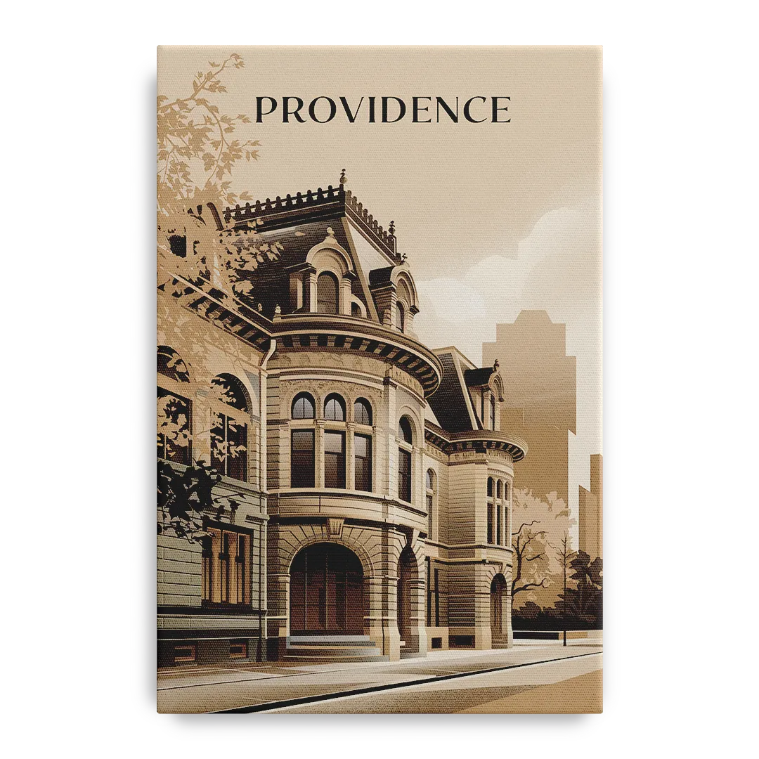Providence Historic Architecture Front - Canvas Wall Art
