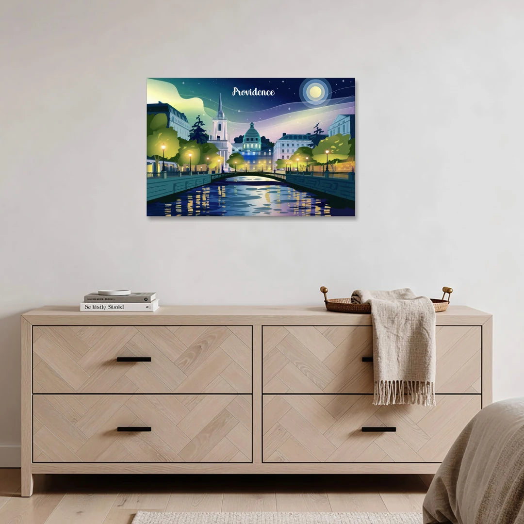 Providence Night Lights - Canvas Wall Art - Coffee Table - 36x24