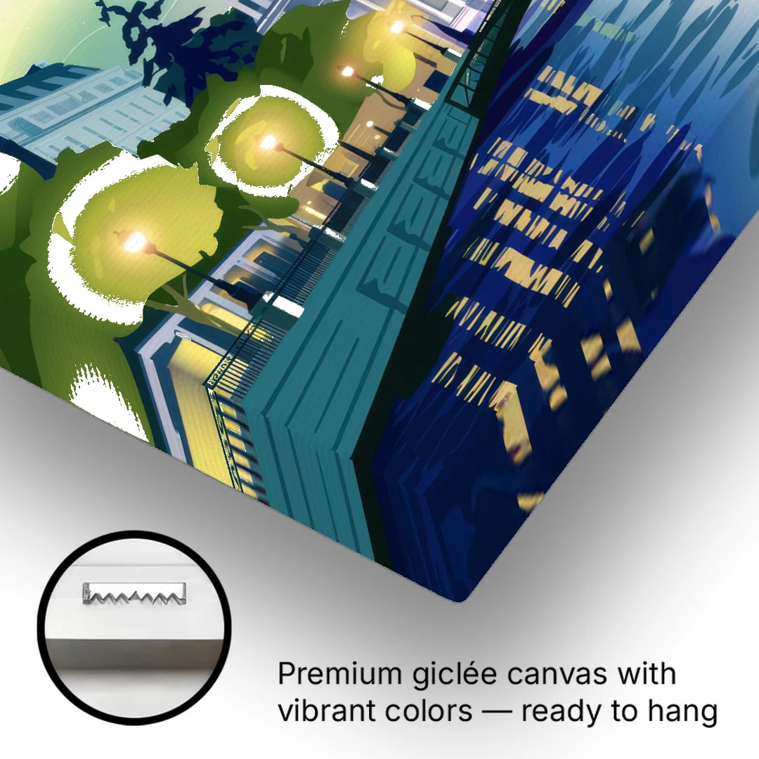 Providence Night Lights - Canvas Wall Art - Gallery Wrap Corner
