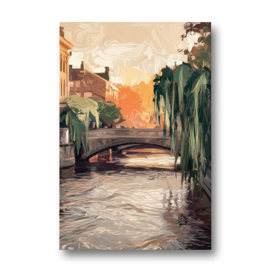 Providence Riverwalk Scene - Canvas Wall Art - Front