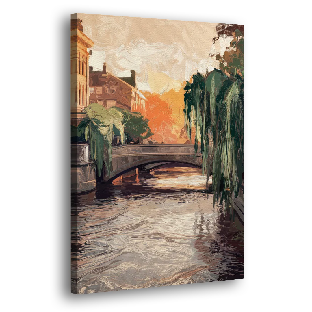 Providence Riverwalk Scene Side - Canvas Wall Art