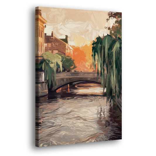 Providence Riverwalk Scene Side - Canvas Wall Art