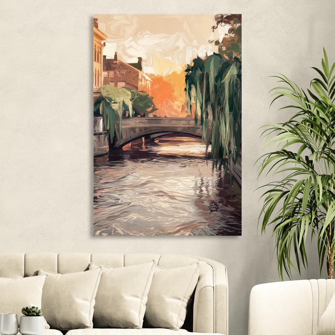 Providence Riverwalk Scene Living Room - Canvas Wall Art