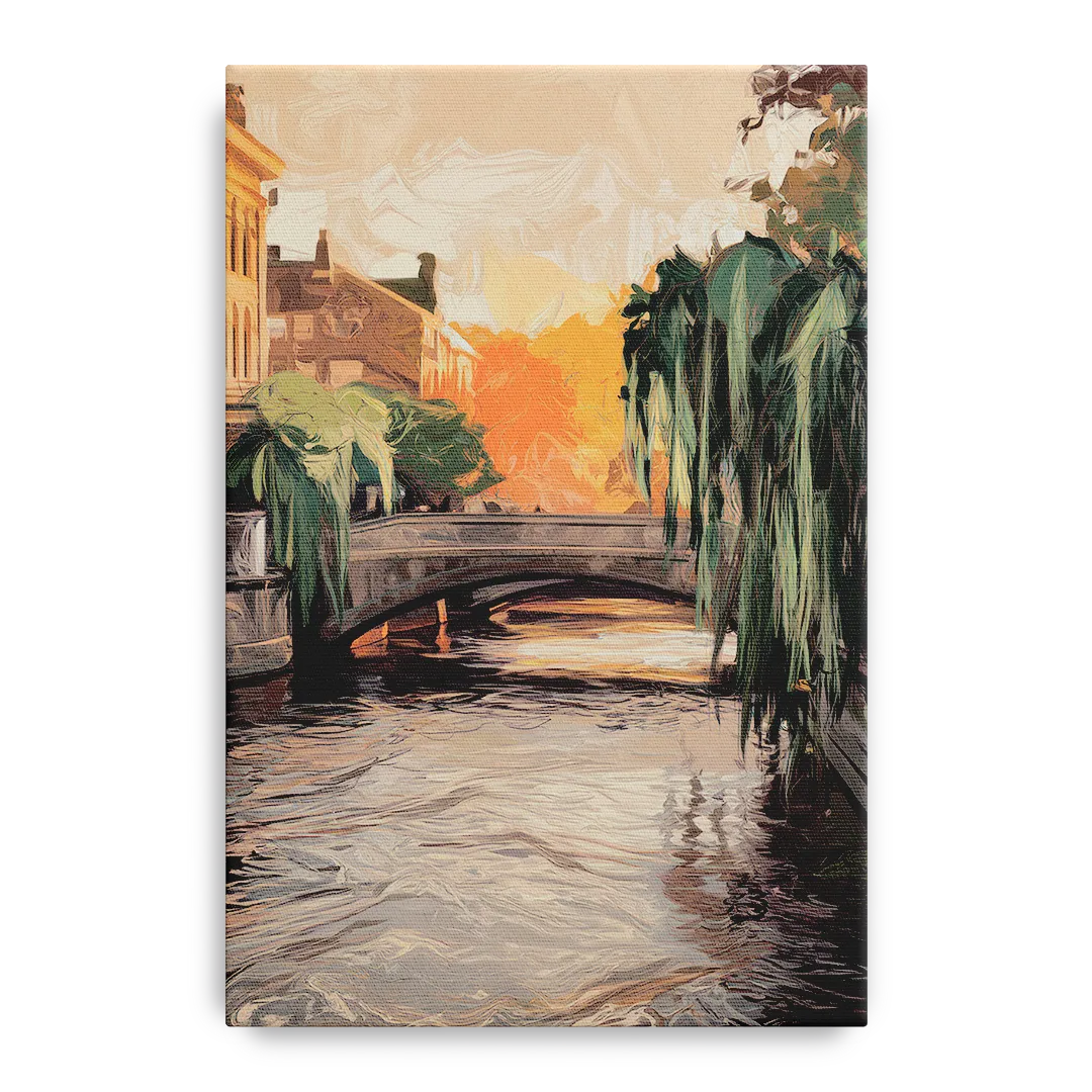 Providence Riverwalk Scene Front - Canvas Wall Art