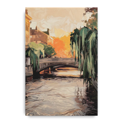 Providence Riverwalk Scene Front - Canvas Wall Art