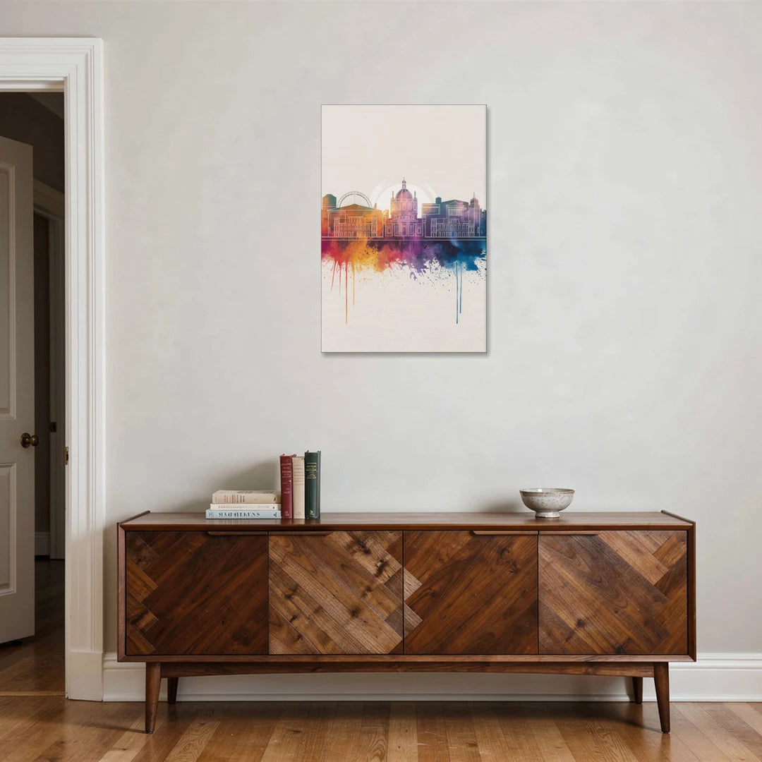 Providence Skyline at Sunset - Canvas Wall Art - Coffee Table - 24x36