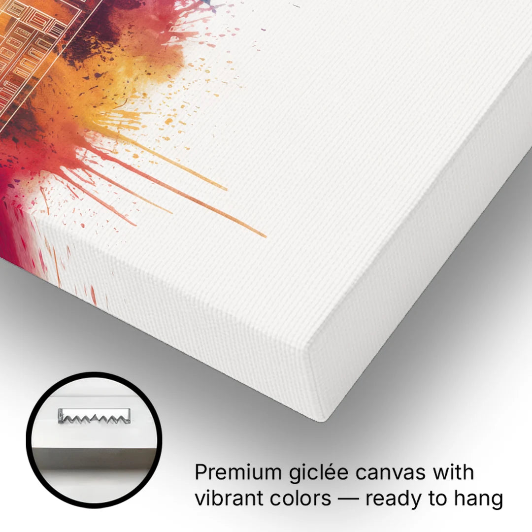 Providence Skyline at Sunset - Canvas Wall Art - Gallery Wrap Corner