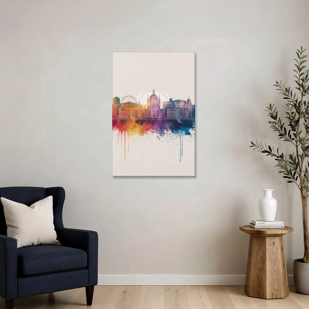 Providence Skyline at Sunset - Canvas Wall Art - Sofa - 24x36