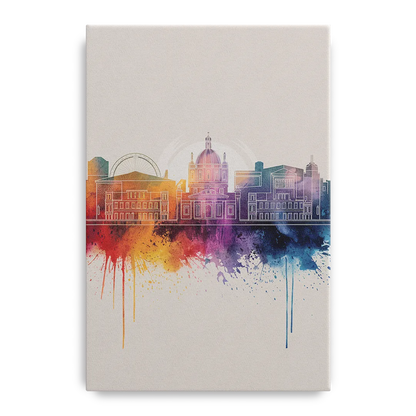Providence Skyline at Sunset Front - Canvas Wall Art