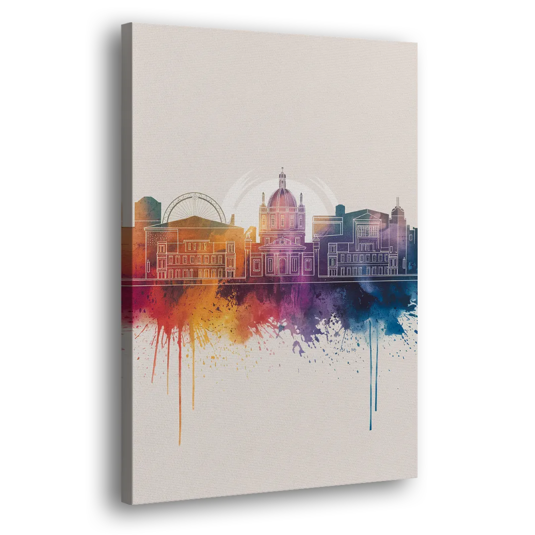 Providence Skyline at Sunset Side - Canvas Wall Art